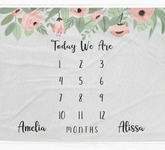 a calendar with flowers and leaves on it